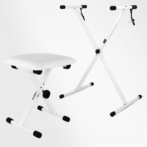 Support de clavier 5-en-1 avec banc de piano, support de clavier réglable et chaise de musicien rembourrée de 2 pouces - Product Image 1
