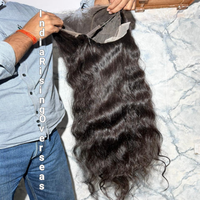 Peluca de Cabello Humano 100% Natural con Ondas Naturales y Encaje HD, Doble Trama de Alta Calidad, Completa de Raíz a Punta