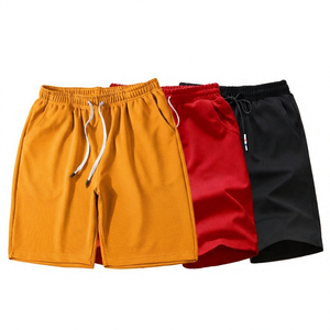Shorts de sport pour homme respirants et écologiques 100% coton avec cordon de serrage, couleur unie, séchage rapide, gris, rouge, noir - Product Image 3