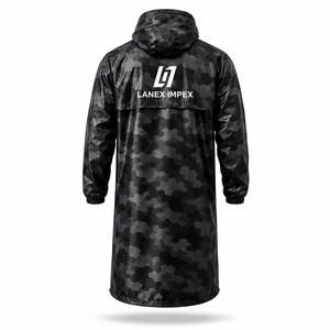 Veste de pluie imperméable à capuche pour homme, design camouflage personnalisé, polyester enduit de PVC, doublure polaire longue, coupe-vent, vêtements de travail en plein air - Product Image 3