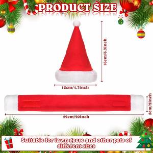 Christmas Porch Outfits Xmas Hat Lawn Plastic Cement Goose Statue Clothes Costume for Party Patio Yard Outdoor <b>Scarf</b> Style - Product Image 2