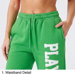 Wide Leg Embroidery Sweatpants <b>Women</b> Drawstring Waist Loose Fit Trouser Pajama Ladies 500gsm Fleece Embroidery <b>Sweat</b> <b>Pants</b> - Product Image 3