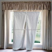 Noren japonais naturel en coton uni imprimé à la main, panneau de porte et séparateur de pièce, style bohème, écologique, translucide
