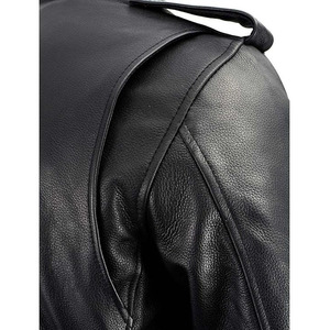 Chaqueta de Motocicleta de Cuero Negra Unisex SAMROZ SPORTS - Product Image 4