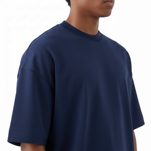 Conjunto Premium de Camiseta Oversize y Pantalones Cortos de Algodón 100% con Lavado Ácido Azul - Conjunto de Dos Piezas para Hombre, Estilo Vintage, Hombros Caídos, Tejido Pesado - Product Image 4