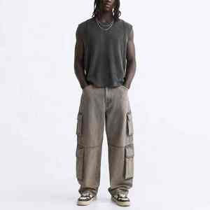 Débardeur Homme Style Urbain Hip Hop Effet Délavé Sans Manches Coton Doux Polyester Impression Graphique Personnalisée Tenue de Sport Coupe ODM - Product Image 2