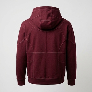 <b>Mens</b> <b>Burgundy</b> Fleece <b>Hoodie</b> Custom Logo Pullover Sweatshirt Casual Streetwear Hooded Sweatshirt Wholesale Clothing - Product Image 2