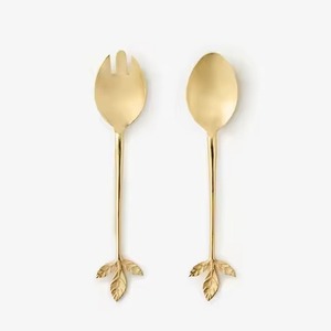 Salad Serving Metal Salad Server Set Stainless Steel Salad Serving <b>Spoon</b> Fork Kitchen Dining <b>Table</b> Use - Product Image 6