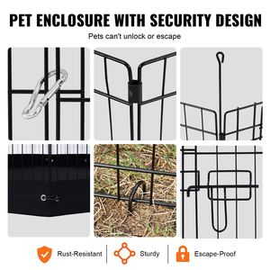 Recinto Pieghevole per Cani in Metallo, 8 Pezzi, 76x61 cm, in Tessuto Oxford 600D, per Interni ed Esterni, con Porta e Recinzione - Product Image 5