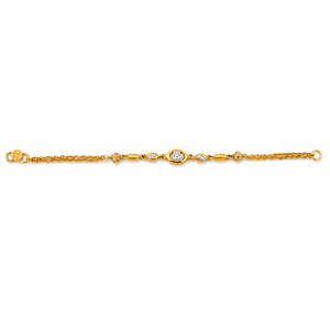 Bracelet chaîne en or 18 carats avec breloque œil porte-bonheur et zircone cubique, finition polie, bijou minimaliste tendance pour femme, idéal au quotidien et pour les soirées - Product Image 5