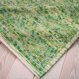 Tapis en laine fait main, vert, géométrique, tissé à la main, pour salon, chambre et décoration intérieure, tapis de sol moderne, doux et épais - Product Image 1