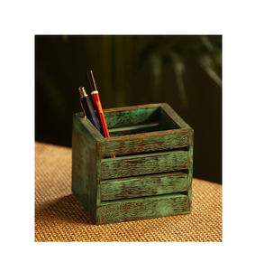 Porte-stylos/support en bois antique pour votre table de maison, organisateur de bureau, organisateur de bureau pour livres et fournitures scolaires, porte-stylos - Product Image 6