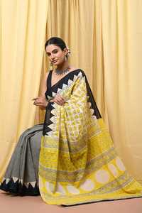 HandBlock Print Soft Cotton Mulmul <b>Saree</b> for Women – Lightweight Indian Traditional Wear Premium Mulmul Cotton <b>Saree</b> <b>Blouse</b> - Product Image 2
