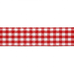 ริบบิ้นลายตารางแดงขาวขนาด 25 มม. จากนีลคามัล อินดัสทรีส์ สำหรับตกแต่งอุปกรณ์เสริมและงานฝีมือ - Product Image 2
