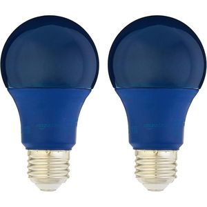 Lampadina LED A19 da 60 Watt (equivalente a 9W) a risparmio energetico, colore blu per feste, attacco E26 standard, non dimmerabile, durata 10.000 ore. - Product Image 1