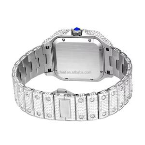 Reloj de Pulsera Mecánico Automático de Lujo con Moissanita Plateada y Diamantes VS1 E de Corte Brillante Redondo, Venta al por Mayor de Joyería - Product Image 4