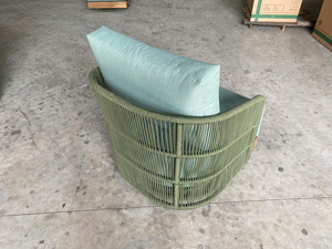 Sillón de mimbre para exteriores con cojines, asiento de patio, muebles modernos para jardín, olefina VPR F097, peso 230 gsm, D20 - Product Image 5
