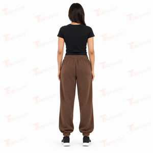 Brown <b>Women's</b> <b>Fleece</b> Sweatpants Mid Waist Loose Fit Casual Pants with Pockets Breathable <b>women</b> <b>jogger</b> pants - Product Image 5