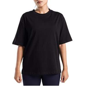 Camiseta Oversize para Mujer, Informal, Holgada, Transpirable, de Algodón Suave, para Gimnasio, Fitness, Yoga, Running, Deportiva, Lisa - Product Image 1