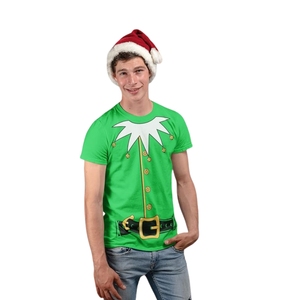 Costume de Noël de l'elfe auxiliaire du Père Noël, t-shirt/sweat-shirt à imprimé géant pour hommes/femmes/jeunes - Product Image 3