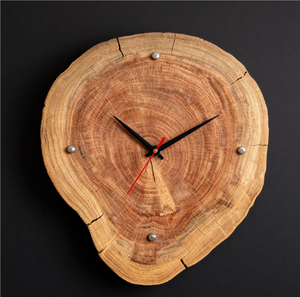 Reloj de pared minimalista de madera, reloj de pared silencioso de cuarzo, reloj de madera marrón, decoración para el hogar, reloj de pared de madera - Product Image 1