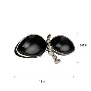 Rehaussez chaque table avec notre bol en aluminium noir jet doré en forme de papillon, finition polie, écologique, fait main, plat de service original - Product Image 5