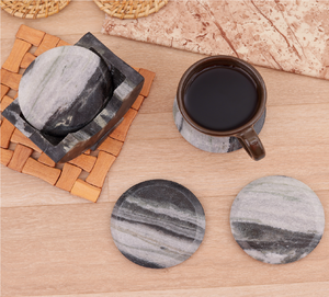 Stone <b>Coaster</b> Dining Tables Natural Stone Cup Grey Stone <b>Marble</b> <b>Coasters</b> Set Custom <b>Coaster</b> Hot Sale - Product Image 1