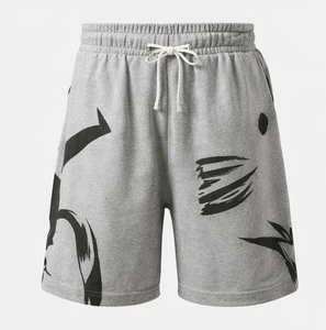 <b>Men</b>’s Quick Dry Printed <b>Mesh</b> <b>Shorts</b> – Elastic Waist Casual Sports & Beach <b>Shorts</b> (Grey) - Product Image 2