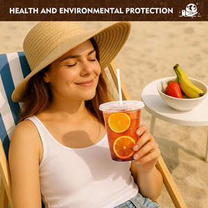 BPA Free Biodegradable Waterproof Eco-Friendly <b>Plastic</b> <b>Cups</b> Lids Bulk Pack Iced Coffee Cold <b>Drinks</b> Juice Disposable Parties - Product Image 5
