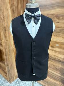 Blazer de smoking noir brodé à double boutonnage pour homme – Costume de cérémonie de créateur avec revers châle en satin - Product Image 2