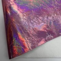 Couches de tissu holographique en cuir PU métallique Matériau en cuir synthétique pour tige de chaussure