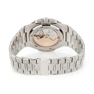 Reloj de Cuarzo de Acero Inoxidable con Incrustaciones de Moissanita, Correa de Lujo de 20 mm, Diamantes VVS, Colección Moderna Hip Hop - Product Image 6