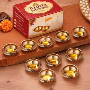 100% Pure Brass Diya Traditional Indian <b>Oil</b> <b>Lamp</b> for Puja Aarti Diwali Home Temple Decoration - Product Image 1