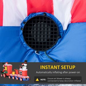 Decoraciones Inflables Navideñas LED de 8 pies para Exteriores, Decoraciones para Jardín con Tren, Santa Claus, Muñeco de Nieve, Pingüino y Cajas de Regalo - Product Image 4