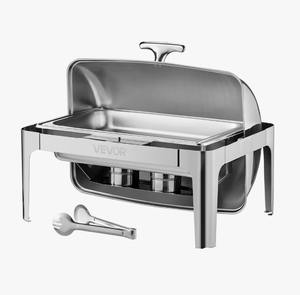 Juego de Recipientes para Buffet Rectangulares de Acero Inoxidable de 9 Qt con Tapa Enrollable, Calidad de Restaurante, al Mejor Precio - Product Image 3