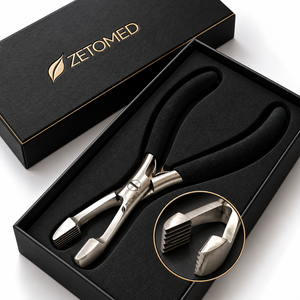 Pinzas Profesionales Anguladas de Mandíbula Plana para Extensiones de Cabello, Herramienta de Acero Inoxidable para Extensiones de Cabello para Uso en Salón |   Zetomed Pro - Product Image 5