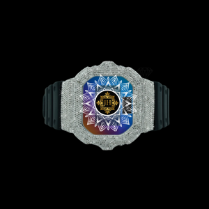 Montre de sport unisexe de luxe Justhira avec moissanite VVS personnalisée, cadran carré glacé, style antique, résistante à l'eau 3 ATM, bracelet en caoutchouc noir - Product Image 4