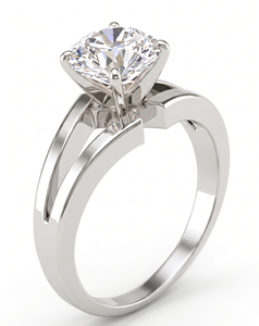 Bague de fiançailles solitaire en diamant de laboratoire taille ronde pour femme en or 18 carats, design tendance - Product Image 2