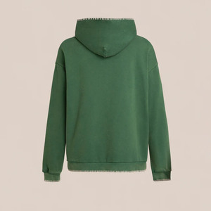 Sudadera con Capucha Verde para Hombre, Estilo Oversize con Estampado de Calavera, Estilo Mafia, Hip Hop, Tejido de Algodón, Informal de Otoño, Diseño con Logotipo Frontal y Bolsillo - Product Image 6