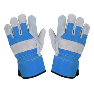 Gants de travail industriels en cuir de vachette pleine fleur de qualité supérieure, certifiés CE, anti-coupure, avec doublure en polaire caoutchoutée - Product Image 2
