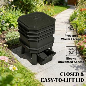 Bac de compostage pour vers noirs, machine d'aération de compost premium - Product Image 2