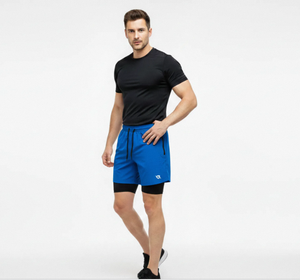Shorts de sport pour hommes en polyester/coton à séchage rapide, avec poches, pour la plage et la gym, au meilleur prix - Product Image 3