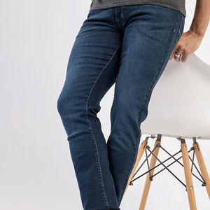 Men's Jeans Denim Pants Slim Fit Long Comfortable Solid Color Men Denim Pants with Pockets Wholesale - Product Image 5