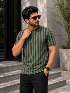 Camiseta Polo a Rayas para Hombre, de Polialgodón, Casual, de Manga Corta, Disponible al Mejor Precio, Venta de Fábrica - Product Image 1