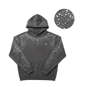 Luxury Rhinestone Scatter Hoodies High GSM Cotton Fleece Boxy Fit Premium <b>Pullover</b> Custom Logo High Quality Bulk OEM Branding - Product Image 3