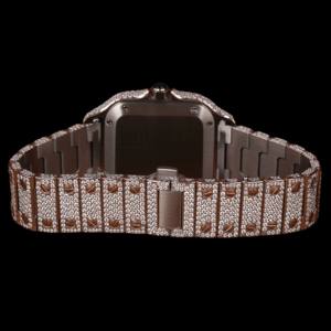 Reloj de Lujo con Diamantes de Moissanita Personalizados, Movimiento de Cuarzo Antiguo Cuadrado, Reloj de Acero Inoxidable para Hombre, Joyería Fina - Product Image 4