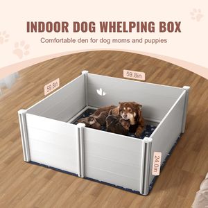 Cuccia per Cani con Box Parto 152,4 x 152,4 x 61 cm con Sponde per Cuccioli - Product Image 2