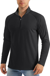 Pull à col zippé pour homme en gros - T-shirt actif à manches longues avec protection UPF 50+ pour la pêche, le golf et la course à pied - Product Image 2