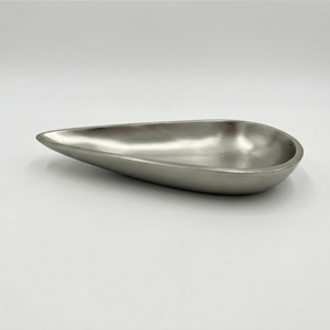 Modern Silver Aluminum Leaf Shaped Salad Bowl Premium Fruit Serving Dish Hotel Buffet Ramadan <b>Table</b> Decor - Product Image 1