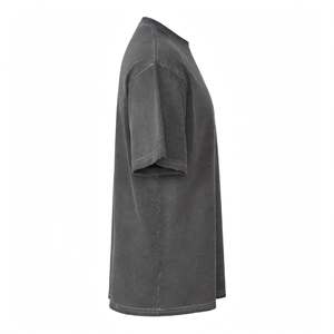 T-shirts décontractés à manches courtes pour hommes, coupe ample, couleur unie, délavé à l'acide, en jersey 100% coton 260g, séchage rapide, respirant, été - Product Image 5